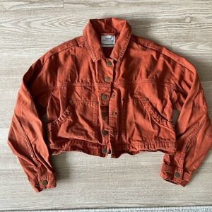 Urban Outfitters Denim Jacket Rust Orange